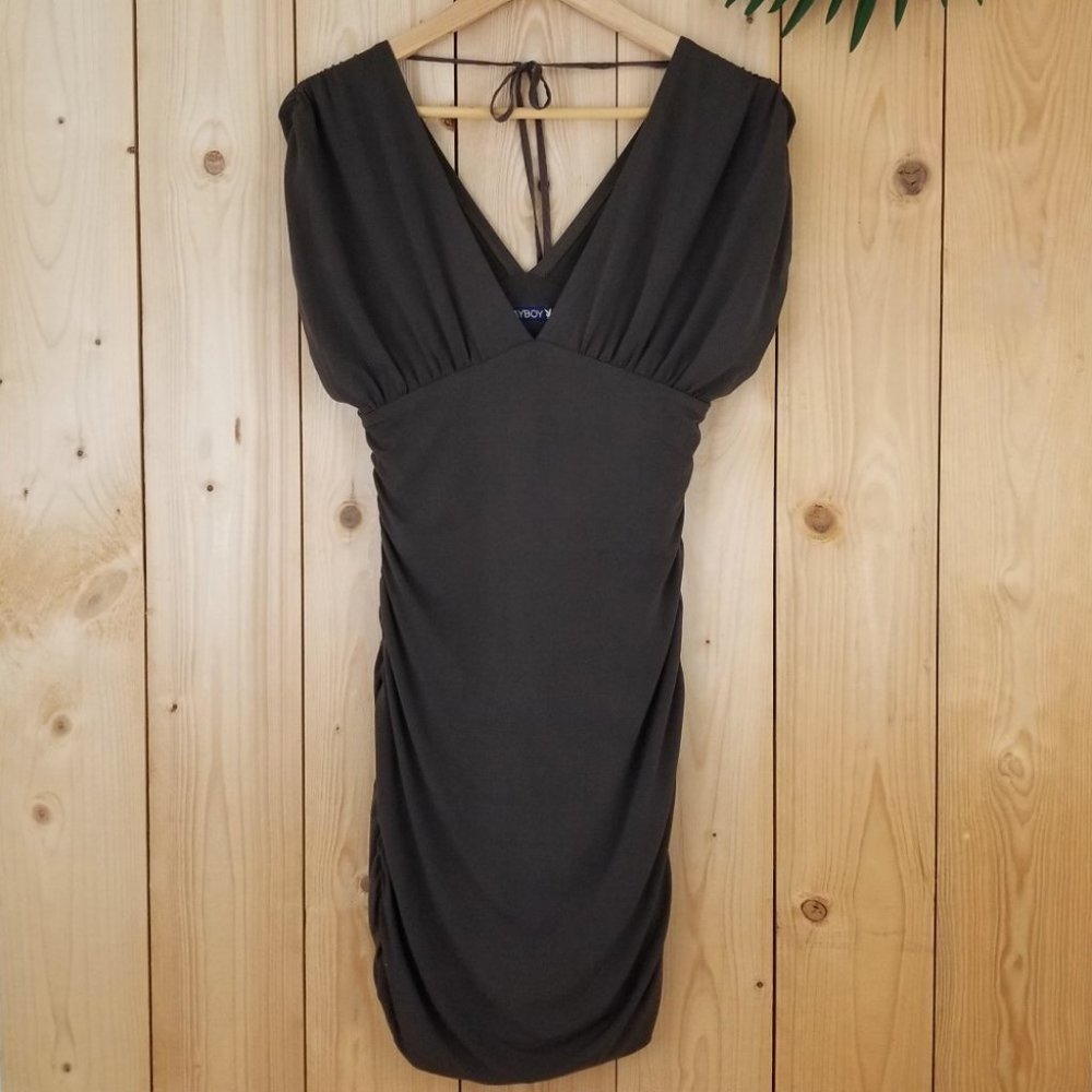 Playboy Ruched Bodycon Dress - Picture 3 of 9